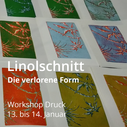 Workshop Linolschnitt – Die verlorene Form. Vom 13. bis 14. Januar 2024.